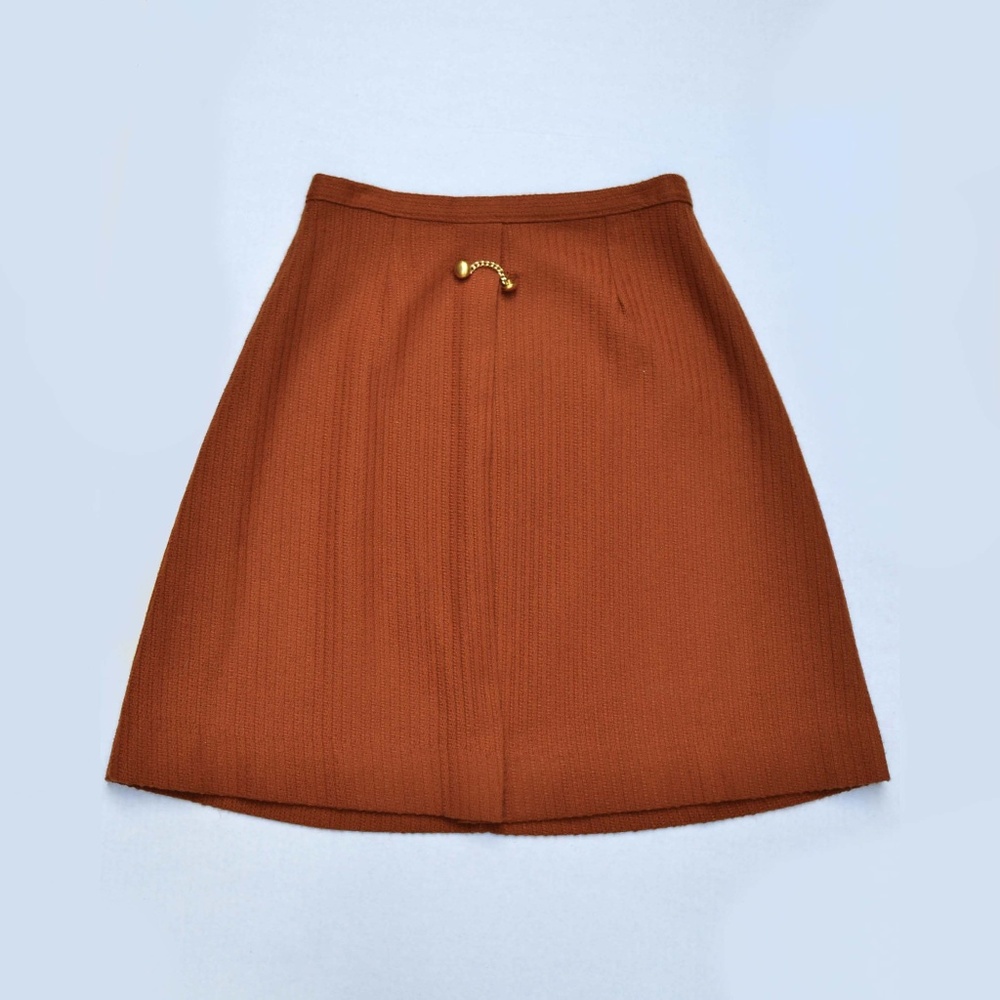 Burnt Orange Umber 70s Skirt